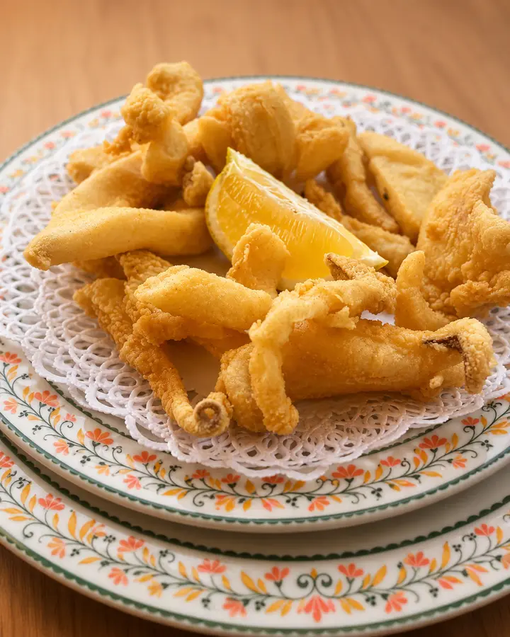 Chocos fritos en Bodeguita La Mantilla, Punta Umbría